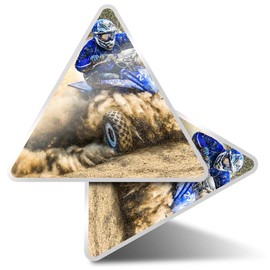 2 x Triangle Stickers 10 cm - Quad Bike ATV 4x4 Dirt Biker Sports Fun Decals for Laptops,Tablets,Luggage,Scrap Booking,Fridges #24082