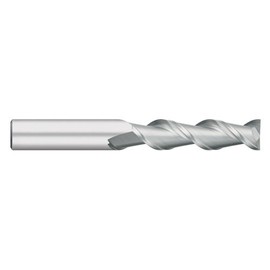 Titan TC63316 Solid Carbide End Mill for Aluminum, Long Length, 2 Flute, Square End, 45 degree Angle Helix, Zirconium Nitride Coated, 1/4" Cutting Diameter, 3" Overall Length, 1-1/4" Length of Cut