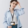 Lanyardio 1 Pack Sliding Horizontal ID Badge Holder Hard Black