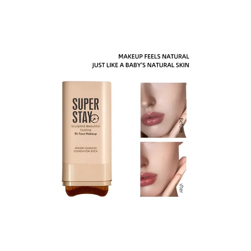 Base De Maquillaje, Corrector Y Contorno En Barra + Pincel