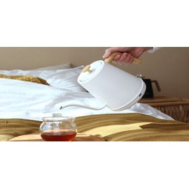 LP Living Plus Modern Electric Gooseneck S/S Kettle, 1200W Quick Heating,One touch, 0.8L, White