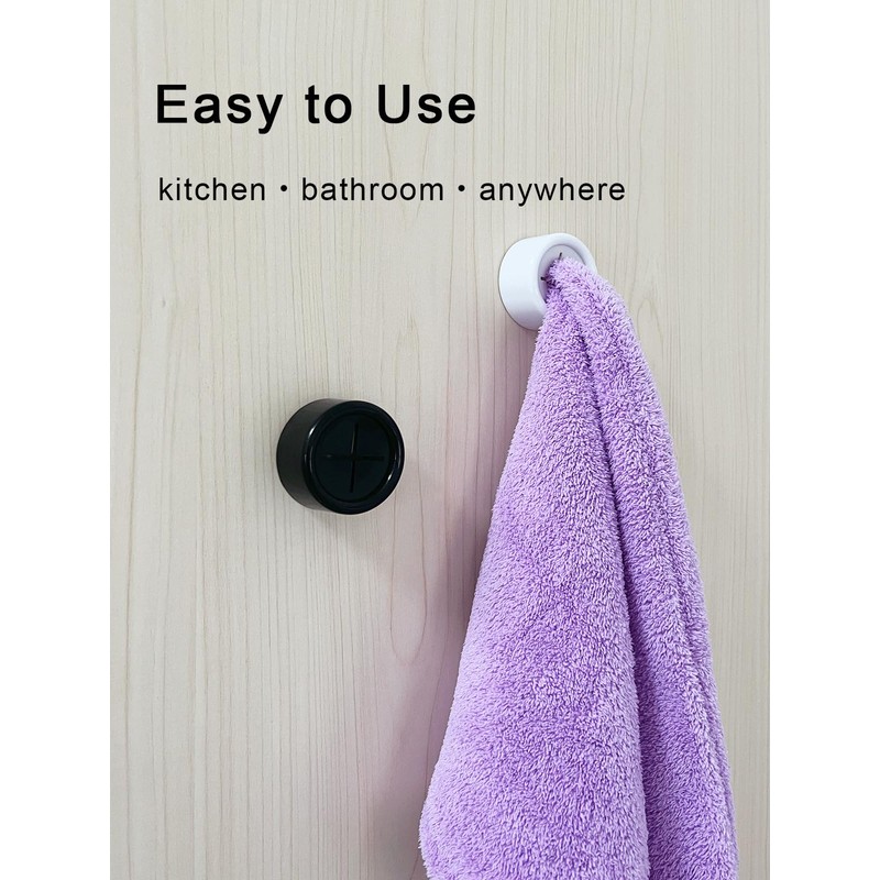 THSIREE 6pcs Push Hooks for Towel, Self-Adhesive Kitchen Towel Holder,