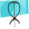Minkissy 1pc Folding Wig Stand Holder Black Plastic Wig Display