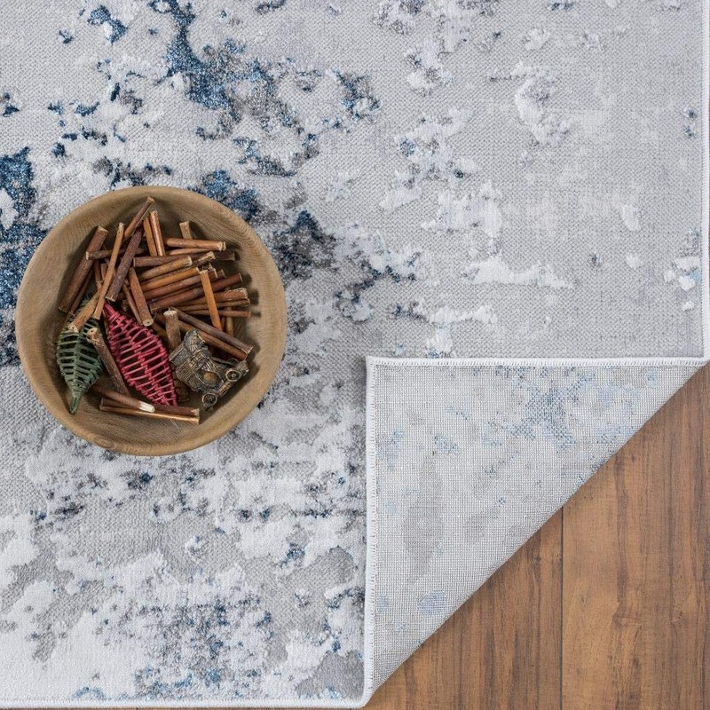 LuxeWeavers Modern Blue 8x10 Abstract Area Rug Living Room Carpet