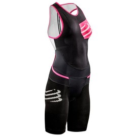 COMPRESSPORT Women's TR3 Aero Trisuit Woman Triathlon One-Piece Black T1