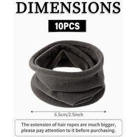 WUNZILO Pack of 10 Hair Bands for Women Girls Large Elastic Strong Hair Bobbles Seamless Cotton Holder Ties Stretching Ponytail Hair Pompoms for Thick Heavy Curly Hair, Multicoloured