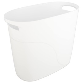 JiatuA - cubeta de basura pequeño de plástico con asas, contenedor de basura estrecho de 3.2 galones para baño, recámara, cocina, oficina en casa, debajo del computadora, recámara, lavadero,
