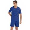 JINSHI Men Short Pajama Set Performance Lounge Sleep Pjs Set