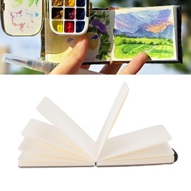 Watercolor Sketchbook, 300gsm Compact and Sturdy Watercolor Paper Convenient to Carry Mini Sketchbook Fine Workmanship Double Sided Diary Book Drawing Paper (Black)