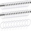 Shappy 40 Pack Metal Drapery Curtain Rod Rings with Eyelets