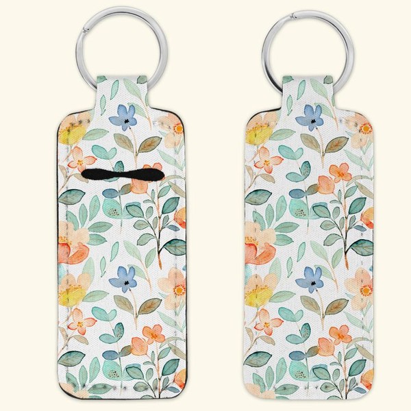 Cute Floral Flowers, Retro Boho, Y2K Pattern Lipstick Chapstick Holder