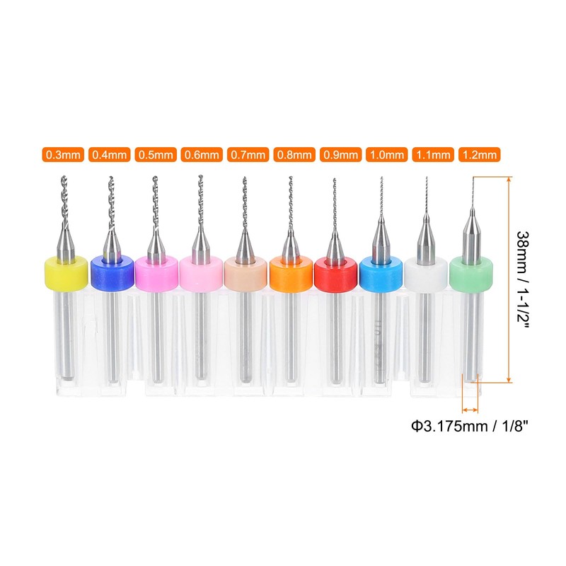 sourcing map 3 Set (30pcs) PCB Drill Bit Set 1/8"