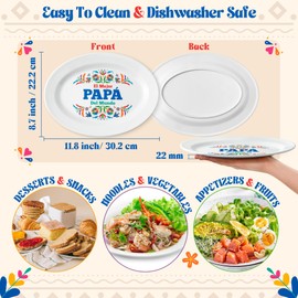 R HORSE Papa Gift - El Mejor Papa Del Mundo Oval Platter in Spanish, Gift for Dad in Spanish, Regalo del Día del Padre, Fathers Day Regalo Dia Birthday Christmas Navidad Present for Papa Father