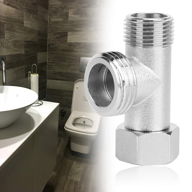 EBTOOLS Set of 2 three-way connector, connection for toilet diverter