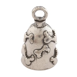 Guardian Bell Bulldog Biker Good Luck Bell w/Keyring & Black Velvet Gift Bag | Motorcycle Bell | Lead-Free Pewter | Good Luck Gift | Made in USA