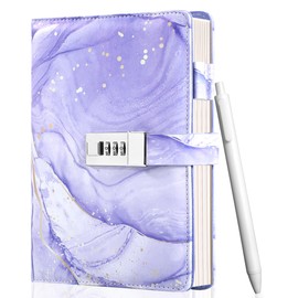 Diary with Lock for Girls, A5 Password Refillable Lined Journal Kit Locked Diary, Cute Stuff Christmas Birthday Gifts for Girls 6 7 8 9 10 11 12 13 14 Year Old Girl Toys, Teen Girl Gifts, Purple