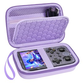 HESPLUS Travel Hard Case for RG353V/ RG35XX/ RG353VS/ R36S Retro Handheld Game Console, Handheld Emulator Console Holder Organizer, Portable Mini Game Player Storage Bag, Purple (Case Only)