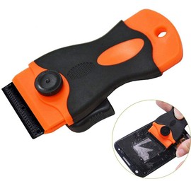 CANOPUS Plastic Razor Scraper Tool Non Scratch with 10 Double Edged Plastic Razor Blades, Glass Scraper, Plastic Scraper for Scraping Stickers, Labels and Decals from Glass, Windshields