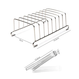 1 Toast Rack, 1 Bread Clip with Magnet, Toast Stand for Hot Air Fryer, Toast Bread Stand, Stainless Steel Toast Stand