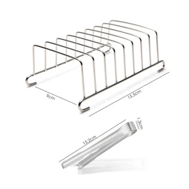 1 Toast Rack, 1 Bread Clip with Magnet, Toast Stand for Hot Air Fryer, Toast Bread Stand, Stainless Steel Toast Stand