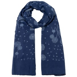 Dandelion Celebrity Designer Scarf Womens Scarf Shawl Wrap Ladies Long Scarf (Navy Blue)