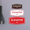 Fancy Elevator Down Arrow Sign (Black) - Small