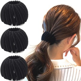 Sizobi Birds Nest Magic Hair Clip, Hair Ties Hair Clips For Women, Hair Scrunchies Hair Accessories for Women, Black 3PCS