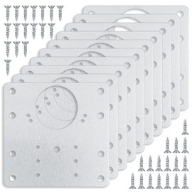 10 Pieces Wardrobe Hinge Repair Plate, Stainless Steel Hinge Repair Kit for Wooden Furniture, Kitchen, Cabinet Door, Furniture, Cabinet Hinge with Screws