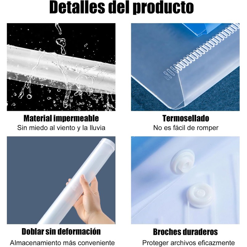 30 Sobres de Plástico, Sobres de Plástico con Cierre a