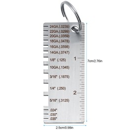 Metal Sheet Thickness Gauge, Stainless Steel Sheet Thickness Gauge Welding Gage Plated Size Inspection Tool 24GA 22GA 20GA 18GA 16GA 14GA