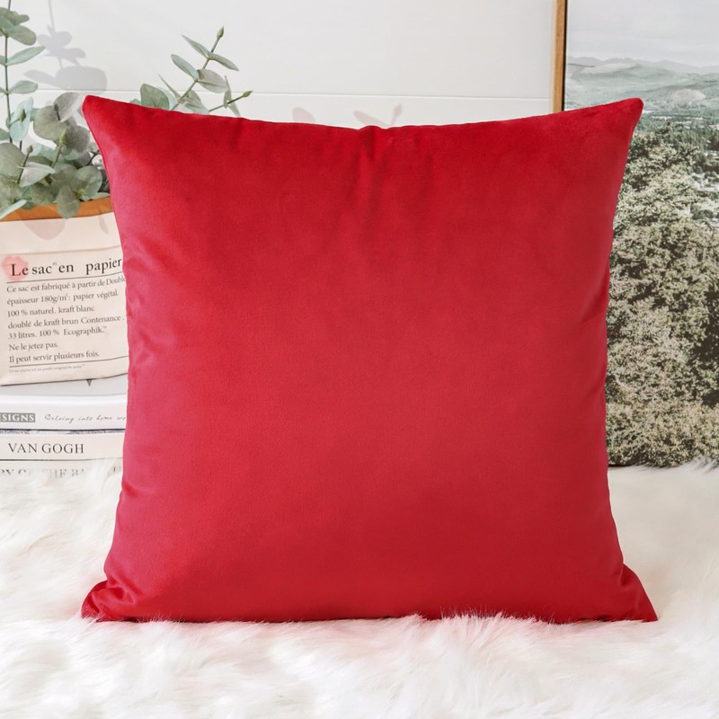 Artscope Luxury Velvet Cushion Covers Decorative Square Pillowcases Soft Solid