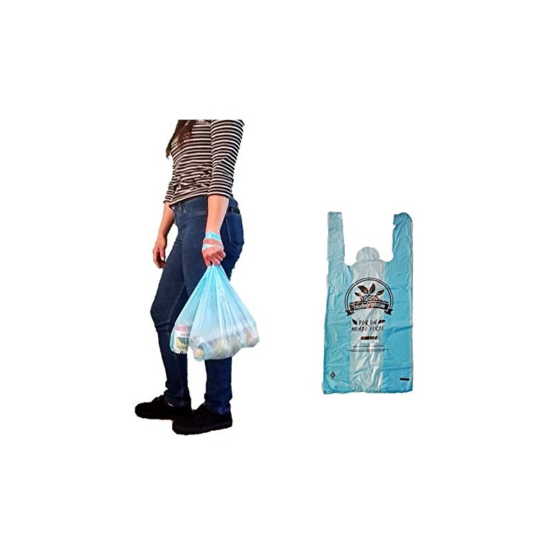 bolsas tipo camiseta oxobiodegradables resistentes multi proposito supermercado ecofriendly 100%