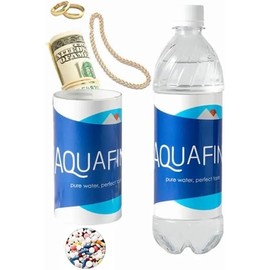 Diversion Proof Water Bottle, Secret Storage Container, AquaFin in Bottle, Transparent, Secret Compartment, Diversion Proof Water Bottle Storage