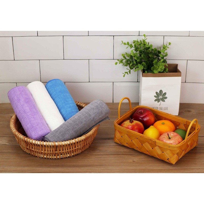 gryeer 8 Pack Tea Towels, 100% Microfibre, Soft, Super Absorbent