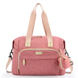 Tuwubi Diaper Bag Tote,Diaper Bag backpack with Pacifier Case Large Travel Diaper Tote for Mom and Dad Multifunction Large Baby Bag - Pink