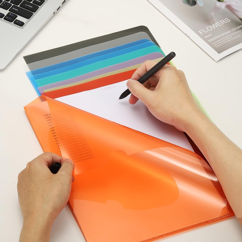 PATIKIL A4 Plastic Folders, 15 Pack Clear Folders l Type