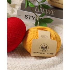 Cashmere Yarn Wool Yarn for Hand Knitting - 26Nm/4 ply 50% Cashmere and 50% Wool Blend, 355yd /325m ( 1.76oz / 50g ) for Crochet or Knitting - Soft for Sweaters, Clothes, Baby (Light Khaki,1 Pack)