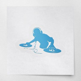 Decal Stickers Of Dj Freestyle Man (Azure Blue) Premium Waterproof Vinyl Decal Stickers For Laptop Phone Accessory Helmet Car Window Mug Tuber Cup Door Wall Decoration ANDSKUS102514BE070722