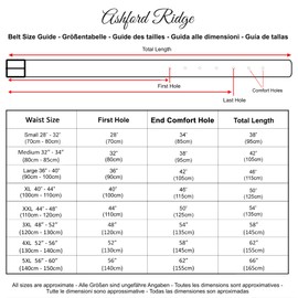 Ashford Ridge Men's 33 mm Double Bow Leather Belt, Tan