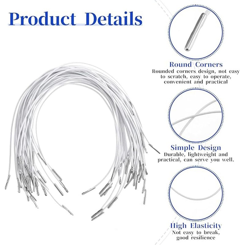 Pack of 20 Elastic Barbed Cord 40 cm Elastic Band