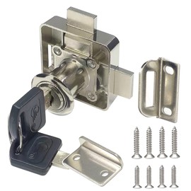 Double Door Cabinet Lock Cabinet Drawer Lock Double Deadbolt Door Lock [Left Door Installation]. Drilling Diameter 3/4"/19mm for (3/5"-/15mm)- (7/8"-/22mm) Thick Door Panels (1 Pack)