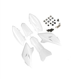 ZTDZZH TTR 50 White Plastic Body Fender Kit for Chinese TTR 50cc TTR50E Pit Dirt Bikes Including All Mounting Screw