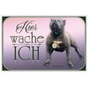 Ontrada Holzschild 20x30cm Hund Pit Bull Terrier Hier wache ich