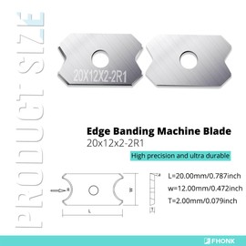 Woodworking Veneer Edge Trimmer Blades 20x12x2.0mm-2R1 2-Pcs, Chamfer Plane, Edge Banding Cutter, Manual Planer Blade, Burr Scraper for Board & Wood Surfaces (20x12x2-2R1, 2-PCS)