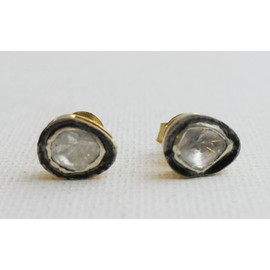 Polki Diamant Ohrstecker aus Sterlingsilber - Natürlicher Edelstein - Geburtstagsgeschenk - Weihnachtsgeschenk - Handgefertigte Geschenkideen für Frauen