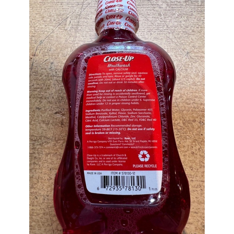 Close-Up 2 Bottles Close Up Mouthwash With Calcium Cinnamon Flavor