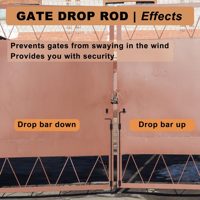 Auxdee 36 inch Gate Drop Rod, Cane Bolt for Wooden