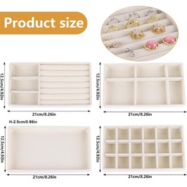 LWAIX Jewellery Storage Jewellery Organiser Drawer Jewellery Trays Pack of 4