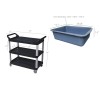 FixtureDisplays Foodservice Cart 330lbs Capaticy 3 Shelf Utility Cart w/3