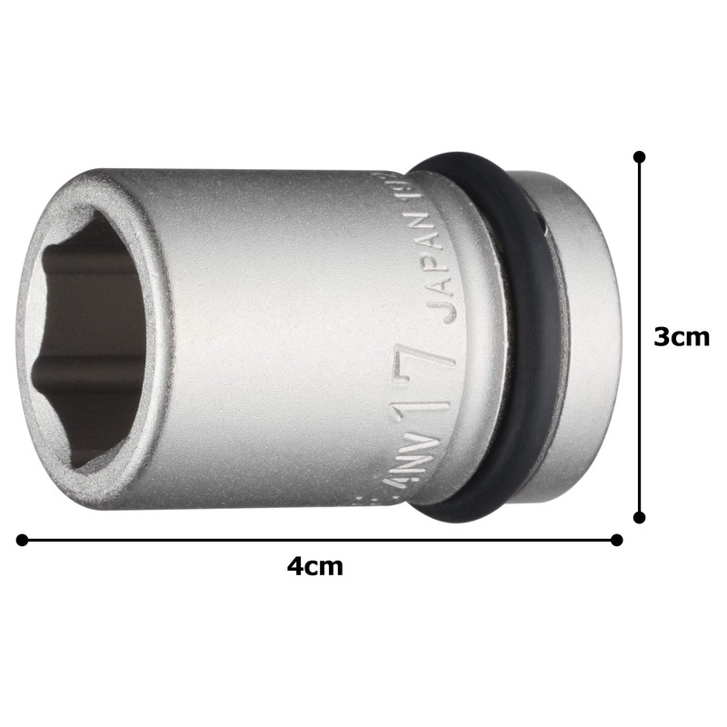 TONE HP4NV-17 Impact Socket 0.5 inch (12.7 mm) (1/2 mm),
